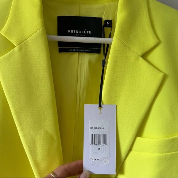 Retrofete Natal Blazer in Neon Yellow - Picture 7 of 9